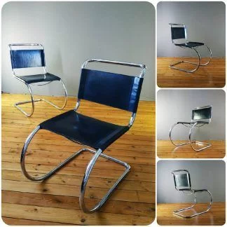 Chaise design de salle à manger par Ludwig Mies Van Der Rohe, modèle MR10, années 1980