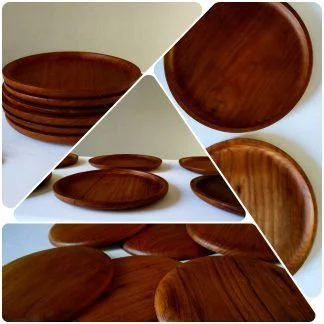 Assiette scandinave vintage en bois ancien