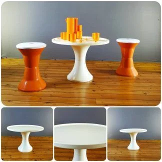 Table basse vintage "Tam Tam" à pied tulipe pour stamp de henry Massonnet