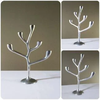 Chandelier design en aluminium à 5 branches, années 50 à 60