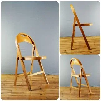 Chaise pliante Bauhaus en bois, Thonet modèle B751, années 1930 à 1940