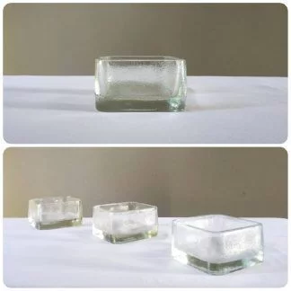 Grand vide poche vintage en verre transparent
