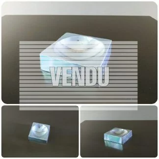 Cendrier vintage de forme carrée en aluminium S'70