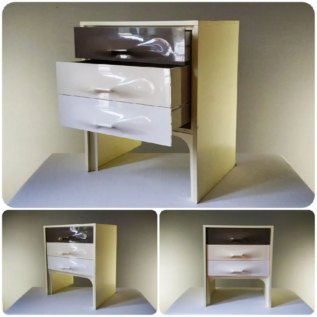Commode design à 2 tiroirs de rangement par Raymond Loewy pour DF 2000