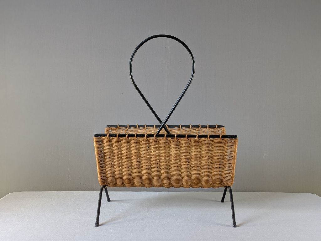 Porte-revues en Rotin VINTAGE – Image 3