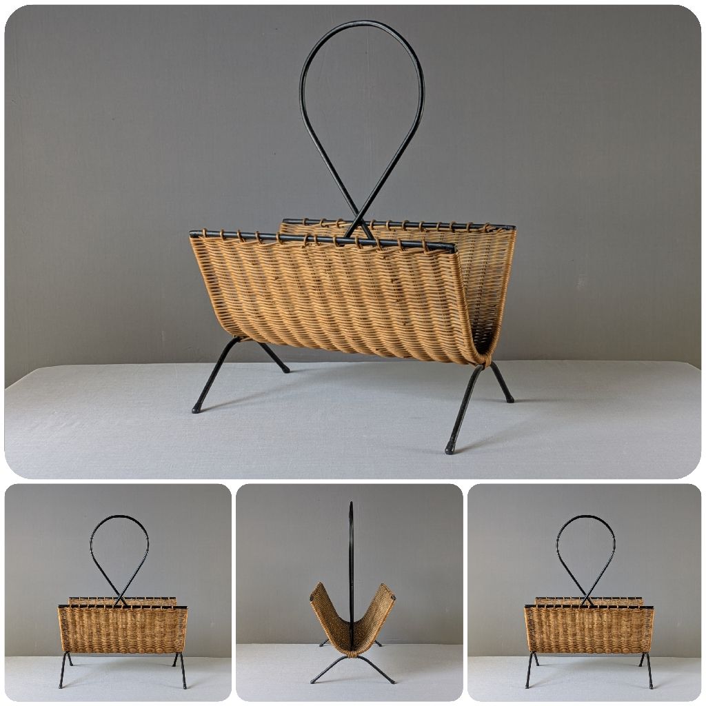 Porte-revues en Rotin VINTAGE